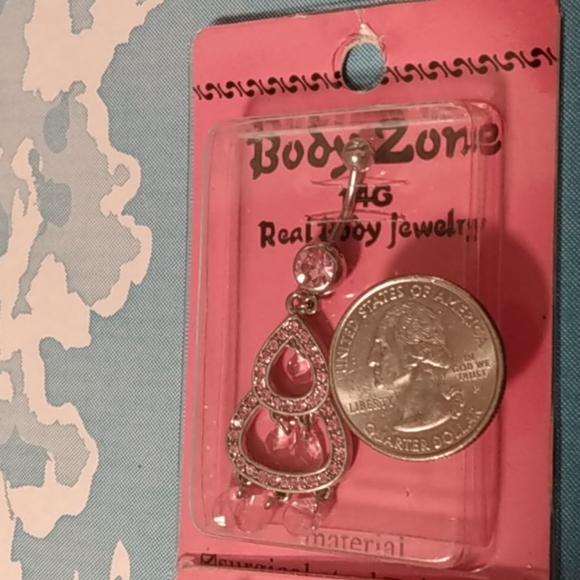 Vintage Y2K Pierced Navel  Sparkling Dangle Gem Jewelry - Picture 10 of 10